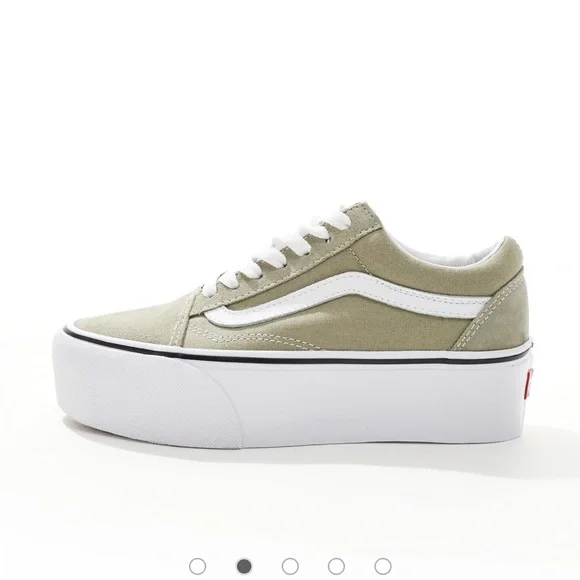 Vans old skool stackform trainers in light tan - Picture 4 of 7